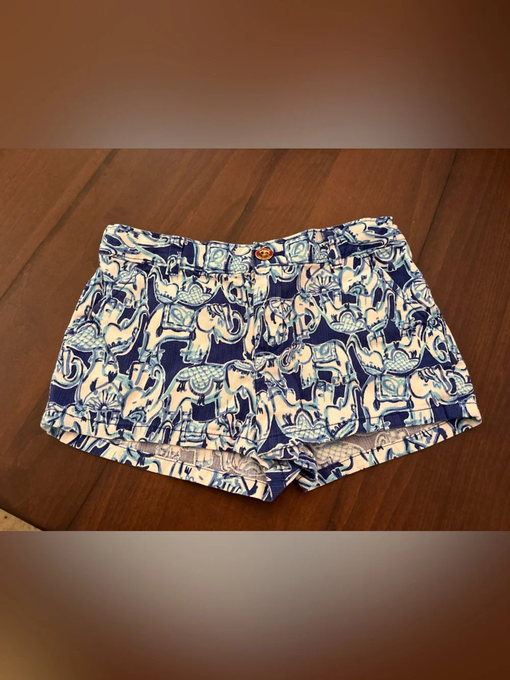 Girls Lilly Pulitzer Navy & White Elephant-Print Shorts